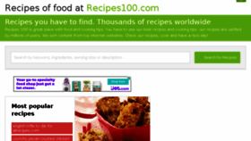 What Recipes100.com website looked like in 2016 (7 years ago)