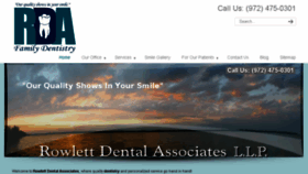What Rowlettdental.com website looked like in 2016 (7 years ago)