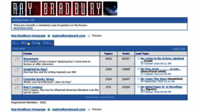 What Raybradburyboard.com website looked like in 2016 (7 years ago)