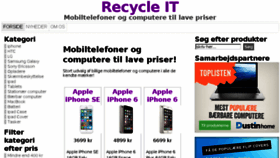 What Recycleit.dk website looked like in 2016 (7 years ago)