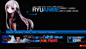 What Ryuani.me website looked like in 2016 (7 years ago)