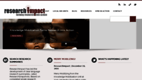 What Researchimpact.ca website looked like in 2016 (7 years ago)