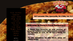 What Rosiespizzarestaurant.com website looked like in 2017 (6 years ago)