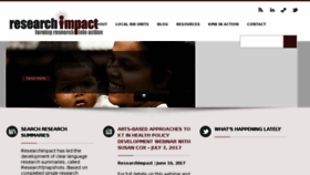 What Researchimpact.ca website looked like in 2017 (6 years ago)