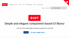 What Riotjs.com website looked like in 2017 (7 years ago)
