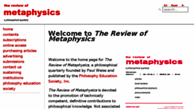 What Reviewofmetaphysics.org website looked like in 2017 (6 years ago)