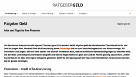 What Ratgeber-geld.de website looked like in 2017 (6 years ago)