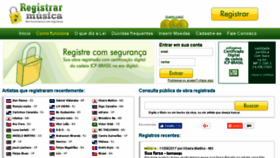 What Registrarmusica.com.br website looked like in 2017 (6 years ago)