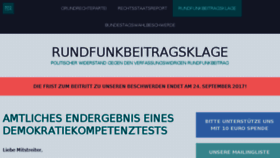 What Rundfunkbeitragsklage.de website looked like in 2017 (6 years ago)