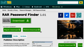 What Rar-password-finder.soft112.com website looked like in 2017 (6 years ago)