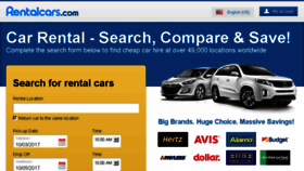 What Rentalcars.com website looked like in 2017 (6 years ago)