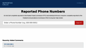 What Reportedcalls.com website looked like in 2017 (6 years ago)