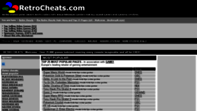 What Retrocheats.com website looked like in 2018 (6 years ago)