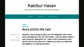 What Rakibh.com website looked like in 2018 (6 years ago)