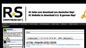 What Rapstream.net website looked like in 2018 (8 years ago)