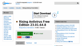 What Rising-antivirus-free-edition.updatestar.com website looked like in 2018 (6 years ago)