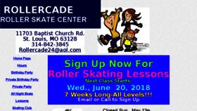 What Rollercadeskating.com website looked like in 2018 (5 years ago)