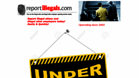 What Reportillegals.com website looked like in 2018 (5 years ago)