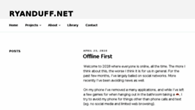 What Ryanduff.net website looked like in 2018 (5 years ago)