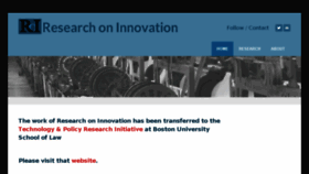 What Researchoninnovation.org website looked like in 2018 (5 years ago)
