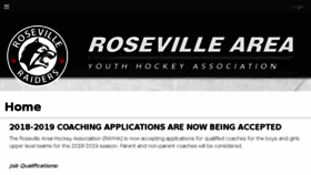 What Rosevillehockey.org website looked like in 2018 (5 years ago)