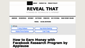 What Revealthat.com website looked like in 2018 (5 years ago)