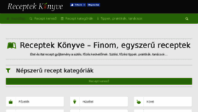 What Receptekkonyve.hu website looked like in 2018 (5 years ago)