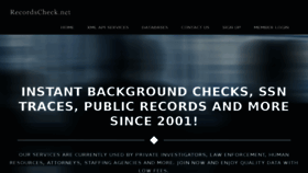 What Recordscheck.net website looked like in 2018 (5 years ago)
