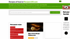 What Recipes100.com website looked like in 2018 (5 years ago)