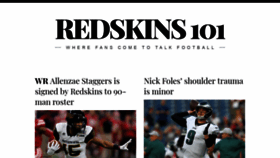 What Redskins101.com website looked like in 2018 (5 years ago)