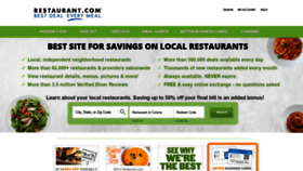 What Restaurant.com website looked like in 2018 (5 years ago)
