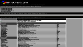 What Retrocheats.com website looked like in 2018 (5 years ago)