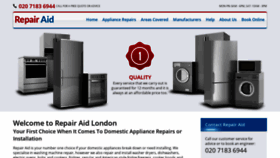 What Repairaid.co.uk website looked like in 2018 (5 years ago)