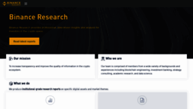 What Research.binance.com website looked like in 2018 (5 years ago)