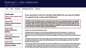 What Ridesharesettlement.com website looked like in 2018 (5 years ago)