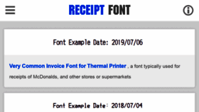 What Receiptfont.com website looked like in 2019 (5 years ago)