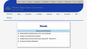 What Result.aiou.edu.pk website looked like in 2019 (5 years ago)