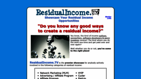 What Residualincome.tv website looked like in 2019 (5 years ago)