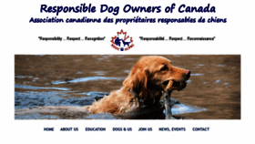 What Responsibledogowners.ca website looked like in 2019 (5 years ago)