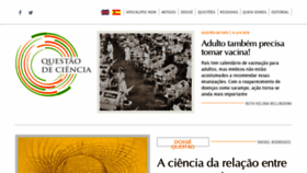 What Revistaquestaodeciencia.com.br website looked like in 2019 (4 years ago)