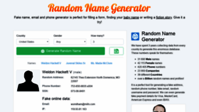 What Random-name-generator.com website looked like in 2019 (4 years ago)