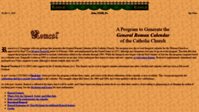 What Romcal.net website looked like in 2019 (4 years ago)