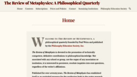 What Reviewofmetaphysics.org website looked like in 2019 (4 years ago)
