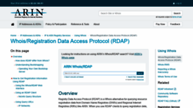 What Rdap.arin.net website looked like in 2019 (4 years ago)