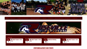What Rosevilleponybaseball.com website looked like in 2019 (4 years ago)