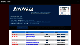 What Racepro.ca website looked like in 2019 (4 years ago)