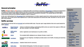 What Repec.org website looked like in 2019 (4 years ago)