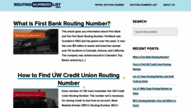What Routingnumberslist.com website looked like in 2020 (4 years ago)