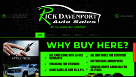 What Rickdavenportauto.com website looked like in 2020 (4 years ago)