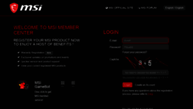 What Register.msi.com website looked like in 2020 (4 years ago)